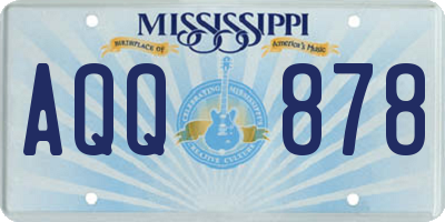 MS license plate AQQ878