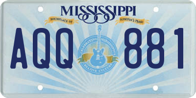 MS license plate AQQ881