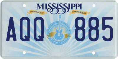 MS license plate AQQ885