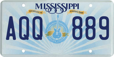MS license plate AQQ889