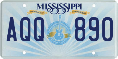 MS license plate AQQ890