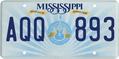 MS license plate AQQ893