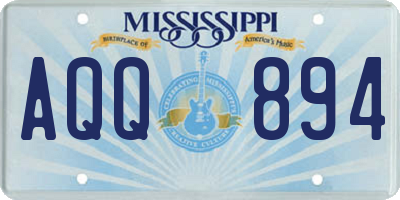 MS license plate AQQ894