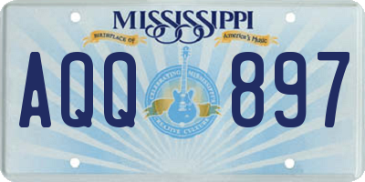 MS license plate AQQ897