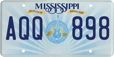 MS license plate AQQ898