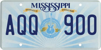 MS license plate AQQ900