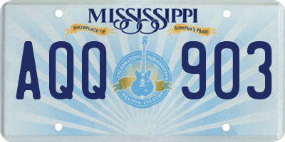 MS license plate AQQ903