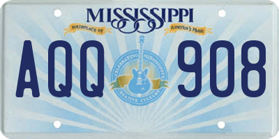 MS license plate AQQ908