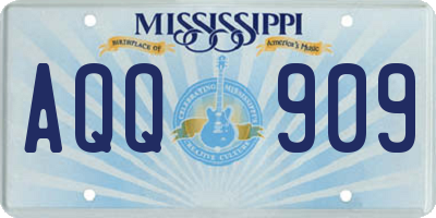 MS license plate AQQ909