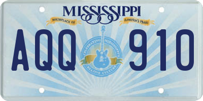 MS license plate AQQ910