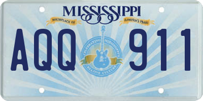 MS license plate AQQ911