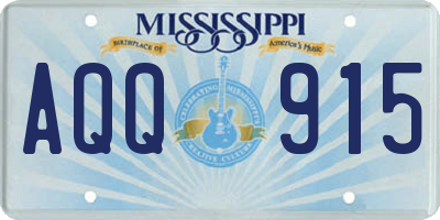MS license plate AQQ915