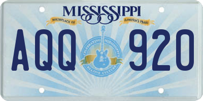 MS license plate AQQ920