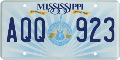 MS license plate AQQ923