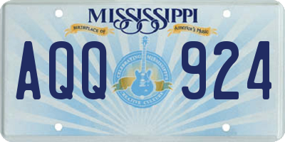 MS license plate AQQ924