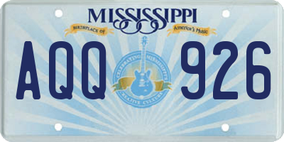 MS license plate AQQ926