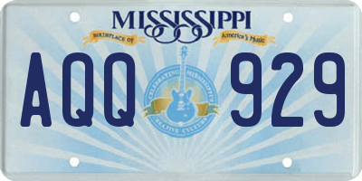 MS license plate AQQ929