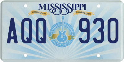 MS license plate AQQ930