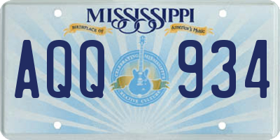 MS license plate AQQ934