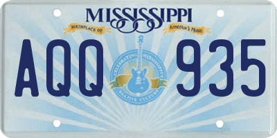 MS license plate AQQ935