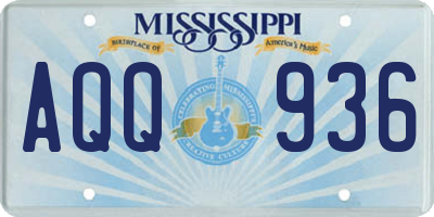 MS license plate AQQ936