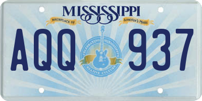 MS license plate AQQ937