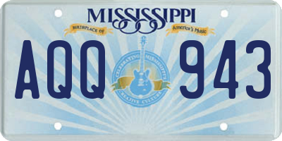 MS license plate AQQ943