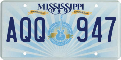 MS license plate AQQ947
