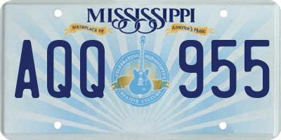 MS license plate AQQ955