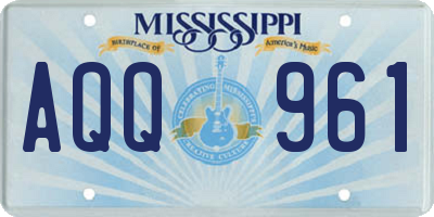 MS license plate AQQ961