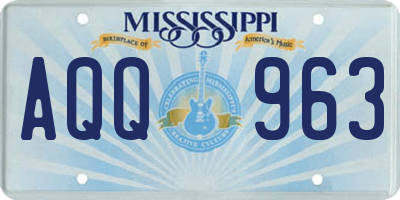 MS license plate AQQ963