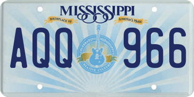MS license plate AQQ966