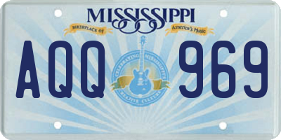 MS license plate AQQ969