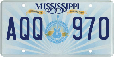 MS license plate AQQ970