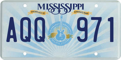 MS license plate AQQ971