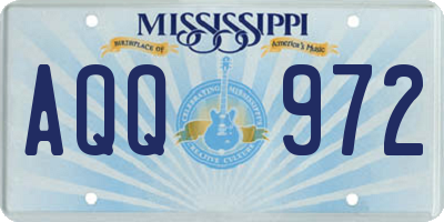 MS license plate AQQ972