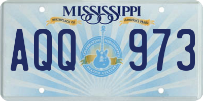 MS license plate AQQ973