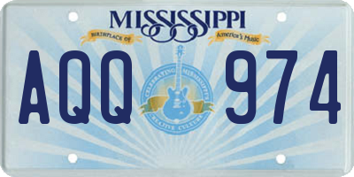 MS license plate AQQ974