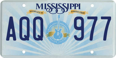MS license plate AQQ977