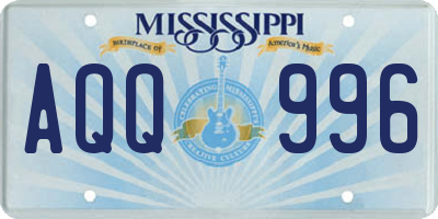 MS license plate AQQ996