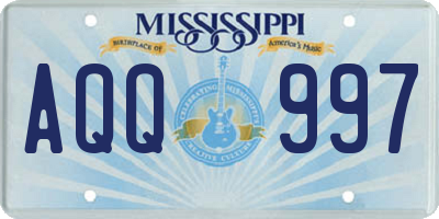 MS license plate AQQ997