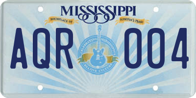MS license plate AQR004