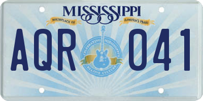 MS license plate AQR041