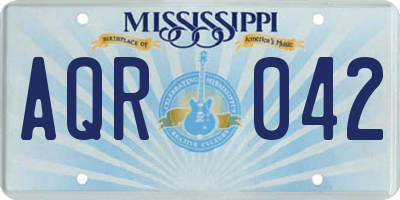 MS license plate AQR042