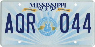 MS license plate AQR044