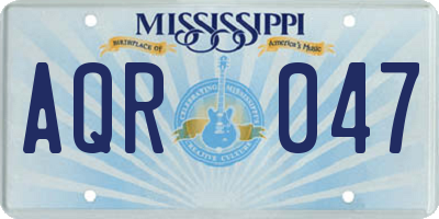 MS license plate AQR047