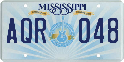 MS license plate AQR048