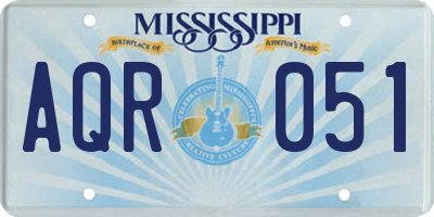 MS license plate AQR051