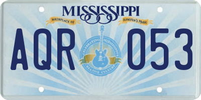 MS license plate AQR053
