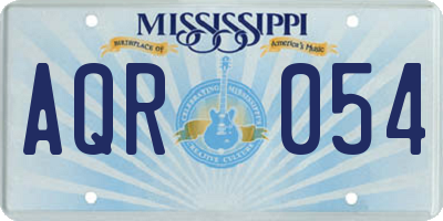 MS license plate AQR054